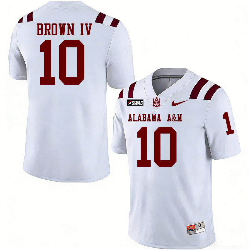 Alabama A&M Bulldogs #10 Cornelious Brown IV College Football Jerseys,Uniforms-White